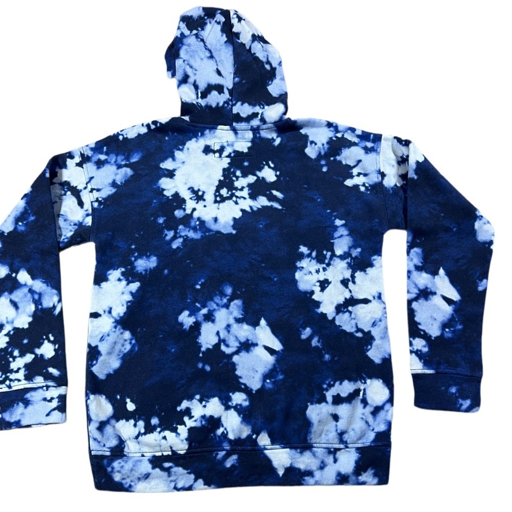 Abercrombie Kids Blue Tie Dye Hoodie Pullover Logo Sweatshirt Size 13/14 NWT - Picture 2 of 9